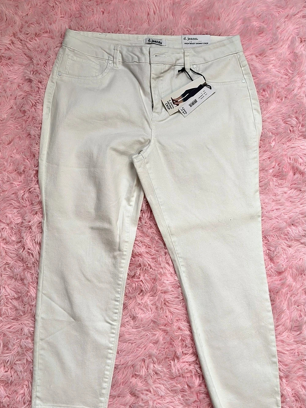 d. jeans High Rise Skinny Jeans White Size 14 NWT